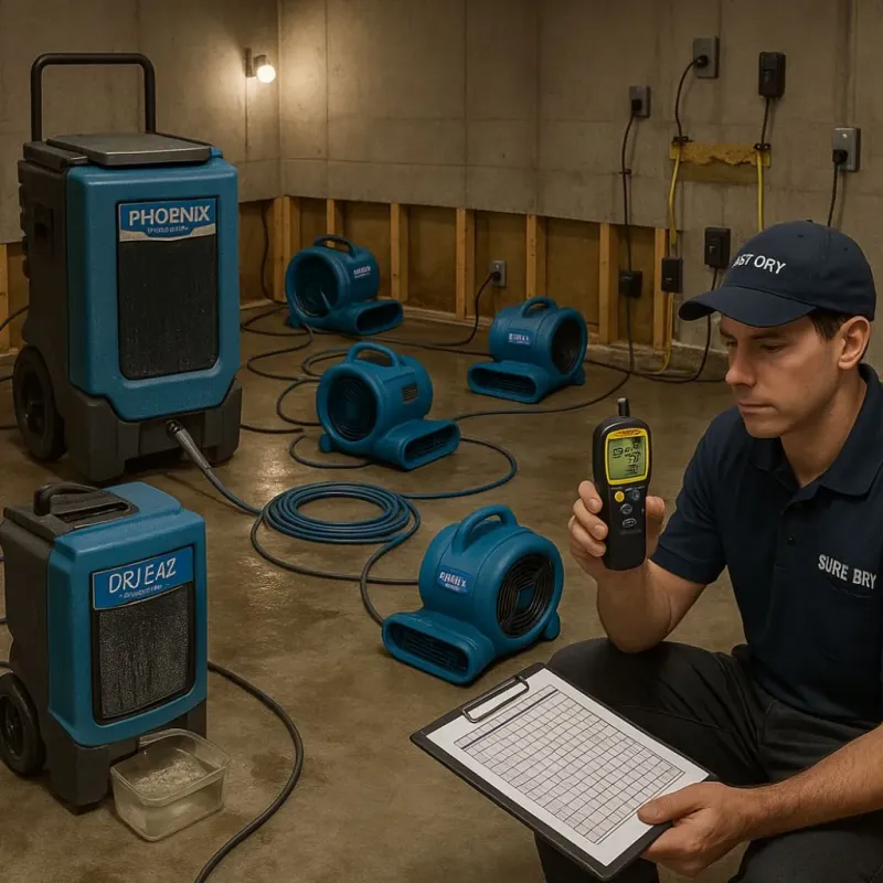 Structural Drying and Dehumidification process in Montrose, VA